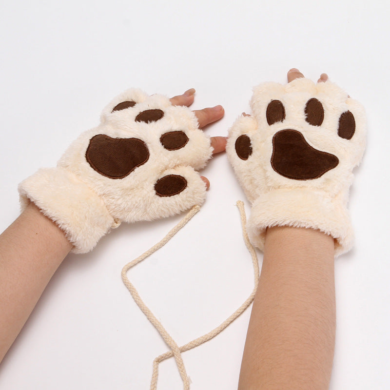 Wholesale Cat Claw Plush Thickened Polyester Glove
