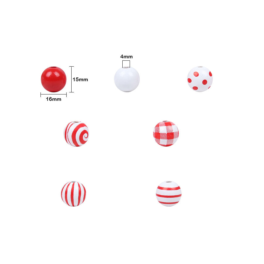 Wholesale of Christmas Threaded Wooden Beads