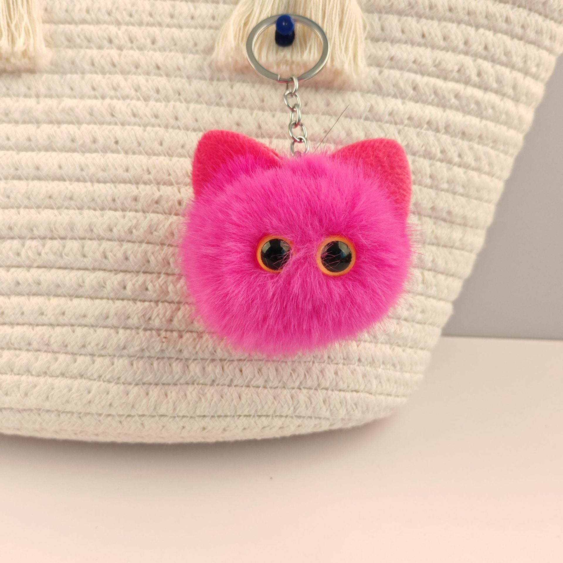 Wholesale  Kitten cartoon fur ball keychain
