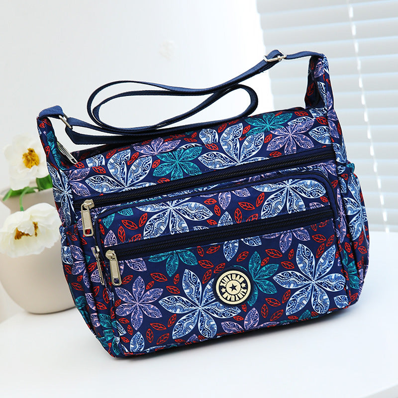 Wholesale Oxford Cloth Flower Cloth Diagonal Span Large Capacity Canvas Shoulder Bags