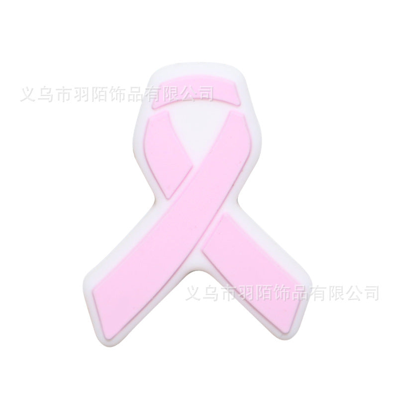 Wholesale 20pcs Cartoon Ribbon Publicity Prevention Awareness Warning Badge Silicone Beads