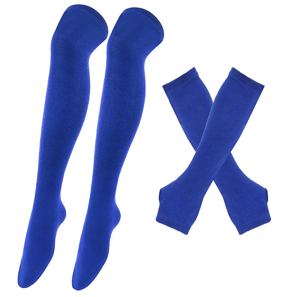 Wholesale Christmas Halloween High Striped Socks Gloves Set