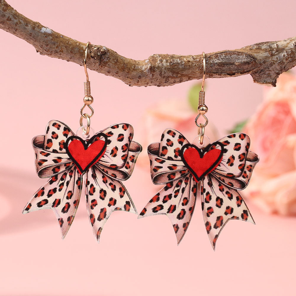 Wholesale Love Bow Valentine' s Day Acrylic Earrings