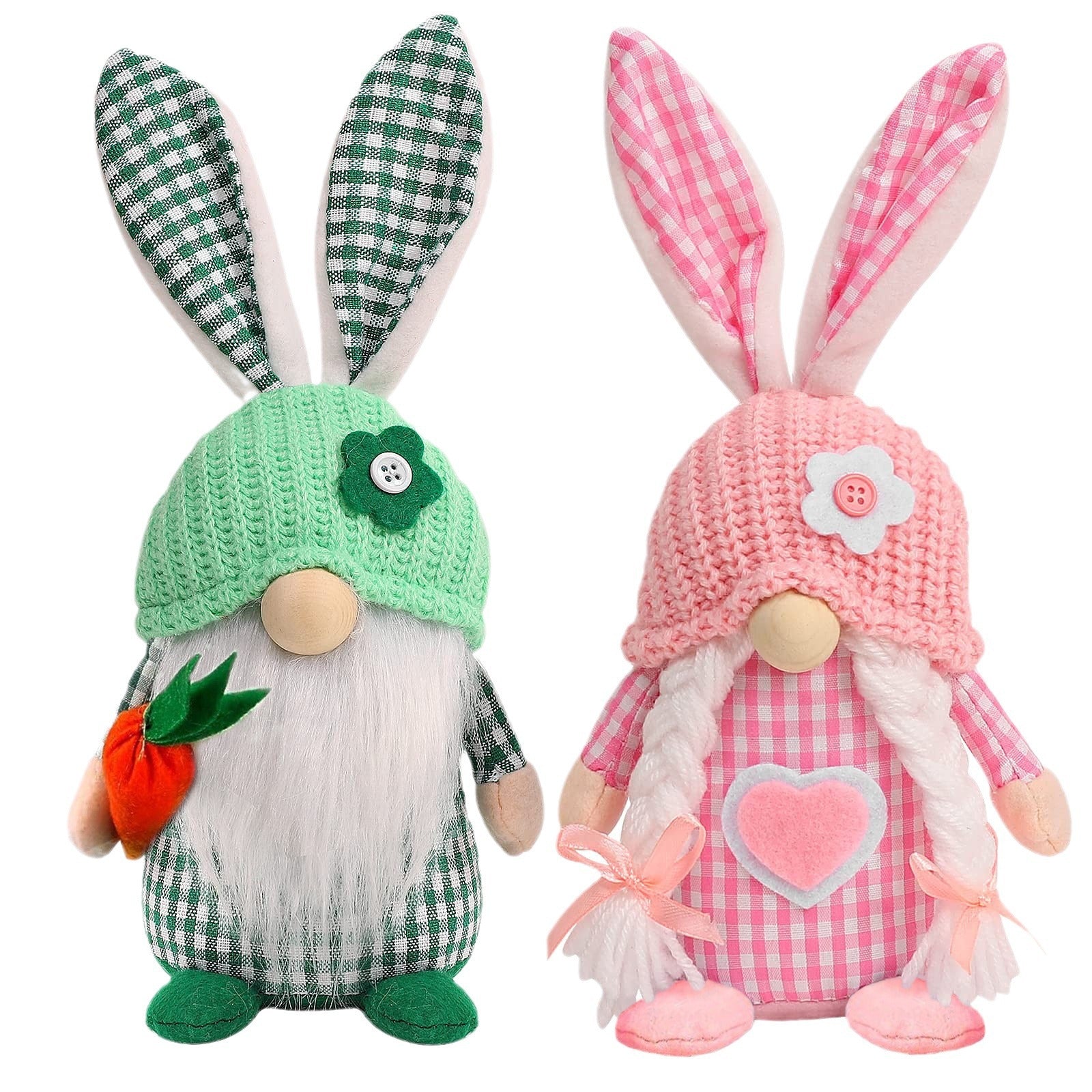 Wholesale new Easter faceless doll checkered rabbit ears desktop decoration rabbit  decorations