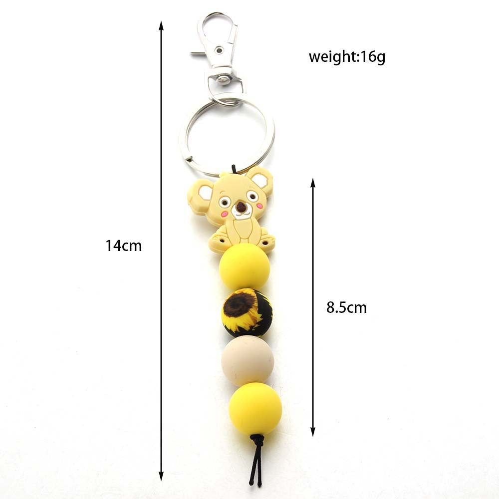 Wholesale Cartoon Animal Koala Silicone Beads Keychain