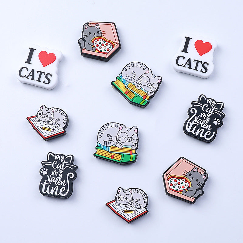 Wholesale 20PCS Kitten Baby Chewable Teether Animal Focus Silicone Beads