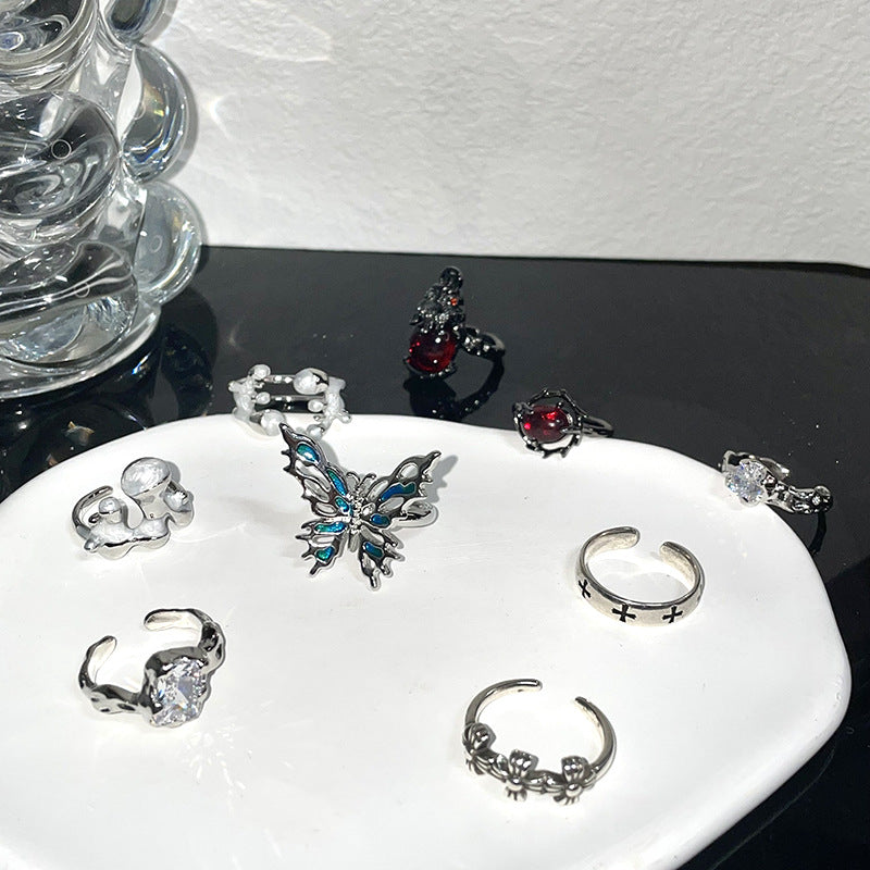 Anillos de mariposa de viento oscuro de cobre al por mayor de cobre