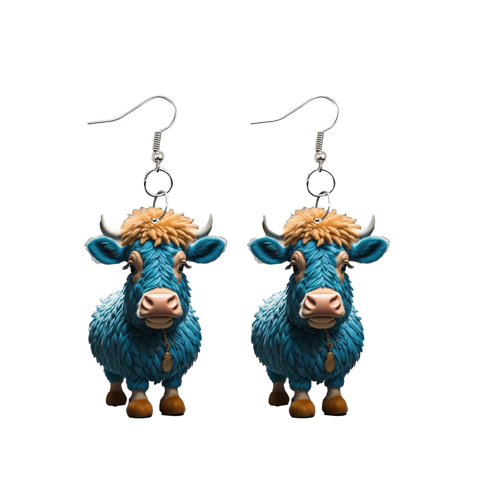 Wholesale Cartoon Cute Farm Yak Creative Acrylic Earrings