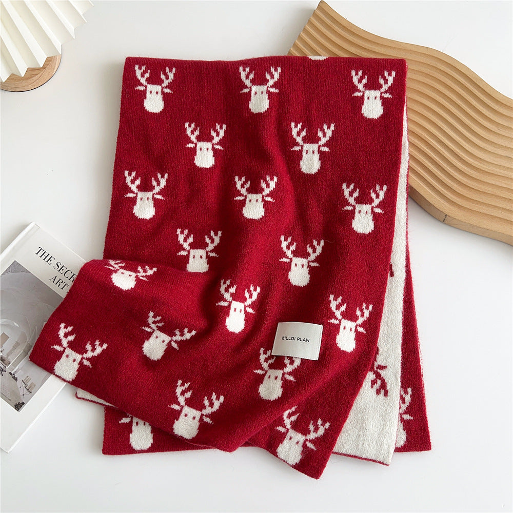 Wholesale Christmas Winter Imitation Cashmere Knitted Scarf