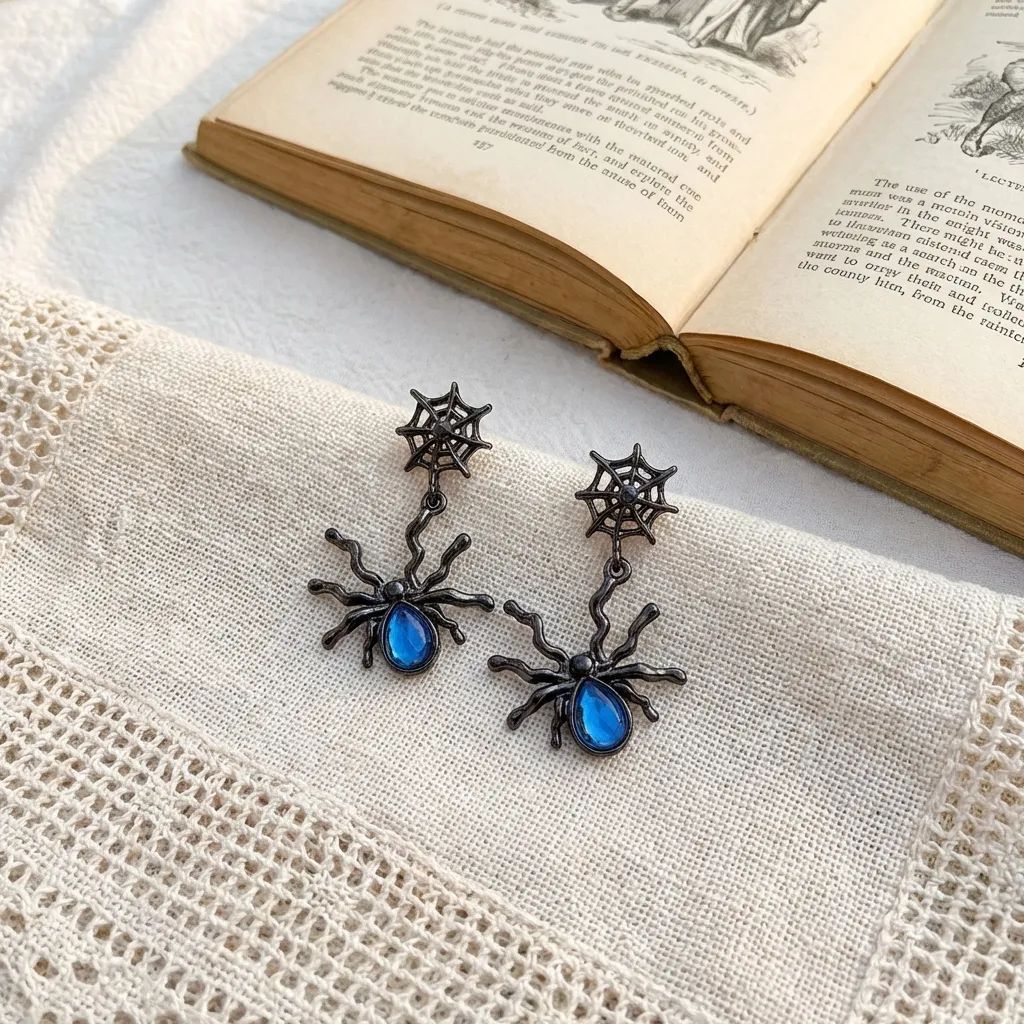 Wholesale Gothic Punk  Earrings Dark Bat Skeleton Pumpkin  Design Electroplated Alloy Stylish Party Gift