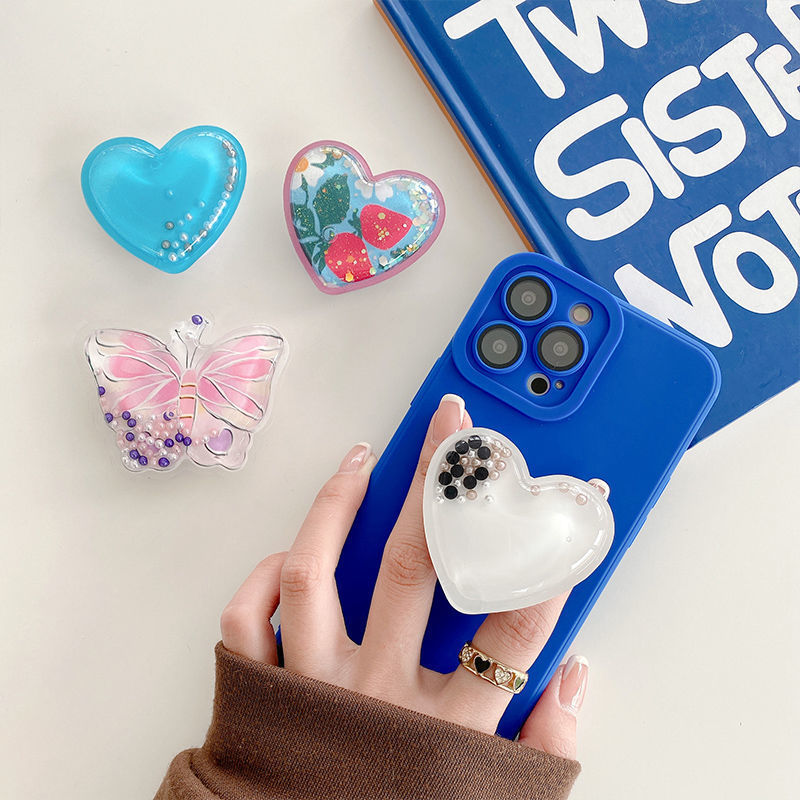 Wholesale Plastic Love Quicksand Airbag Mobile Phone Holder