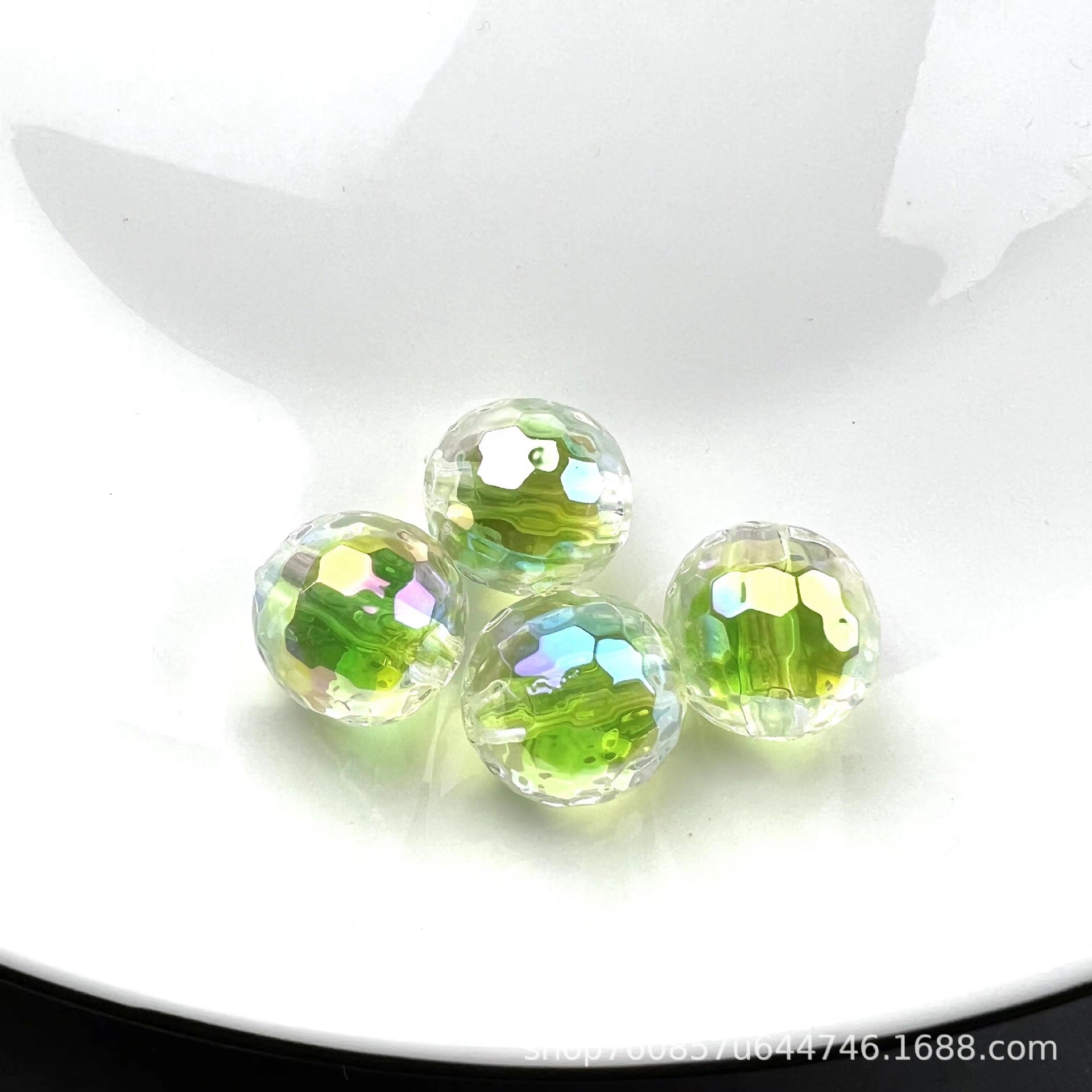 Wholesale 200PCS/PACK Acrylic Color Plated Straight Hole Faceted DIY Beads