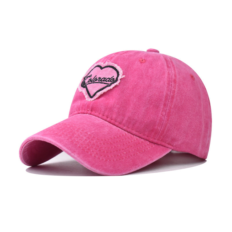 Wholesale Valentine's Day Pink Love Cotton Embroidered Baseball Hat