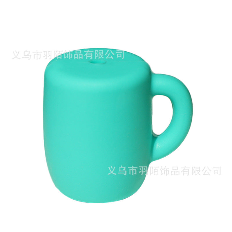Wholesale 10PCS Water Cup Solid Color Silicone Beads