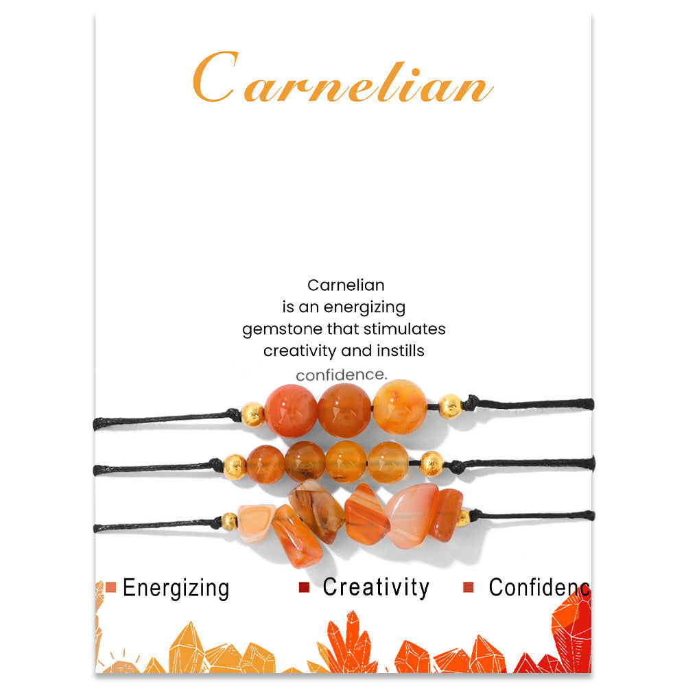 Wholesale Natural Stone Set Gravel Beads Hand Woven Bracelet