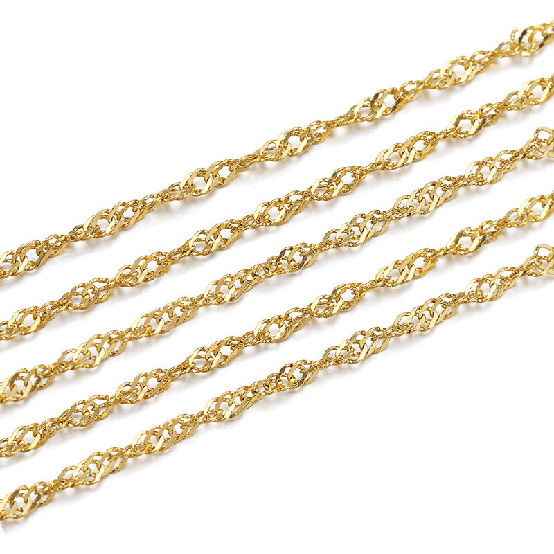Wholesale 2PCS 2mm Stainless Steel Water Wave Chain DIY Jewelry Accessories