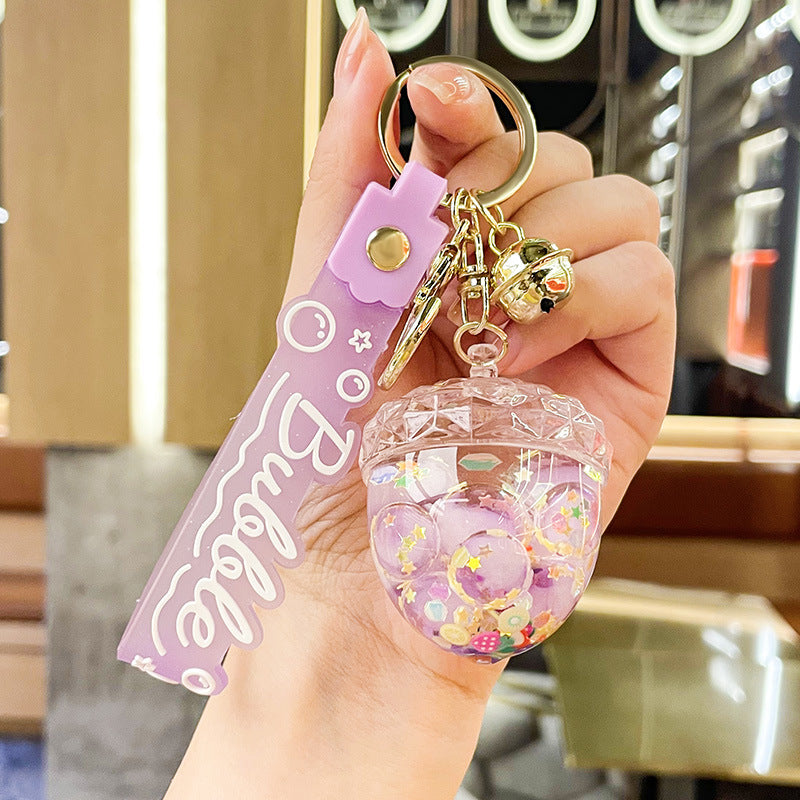 Wholesale New Acrylic Oiled Luminous Pine Cone Keychain