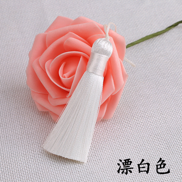 Wholesale 8CM Short Fat Vertical Ice Silk Small Tassel Hanging Ear Pendant