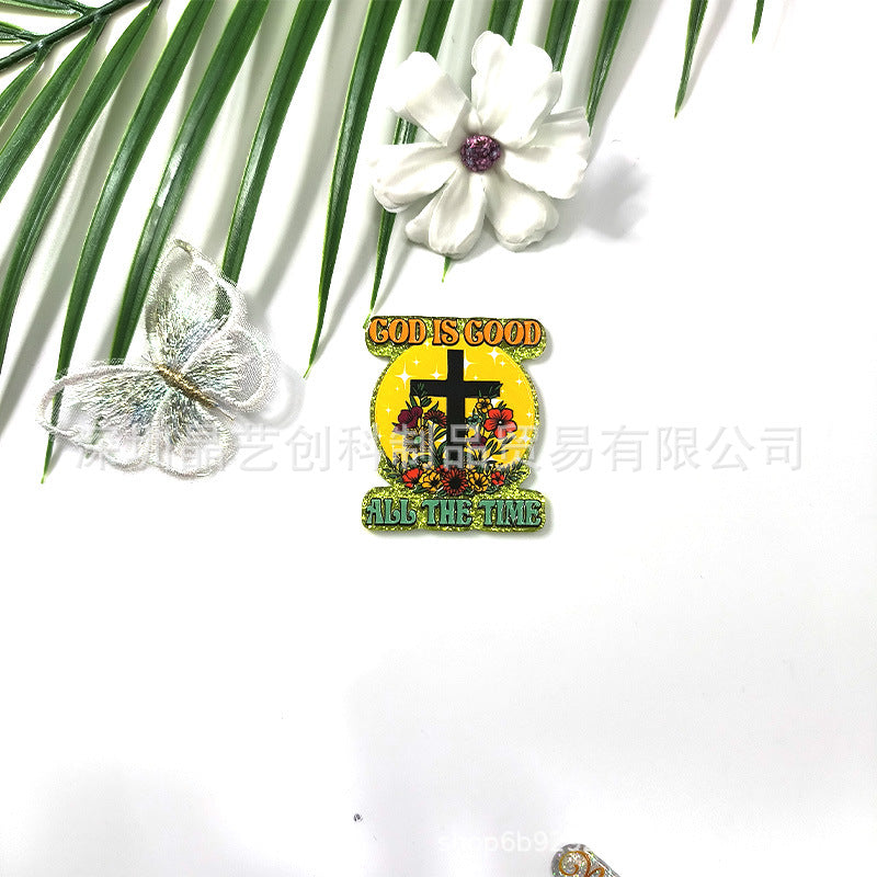 Wholesale 10pcs/pack sequin acrylic faith series DIY