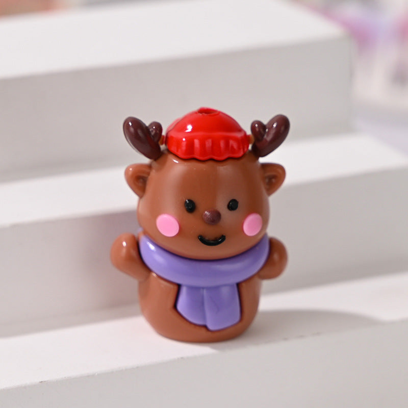 Wholesale 5pcs/pack  Christmas reindeer through-hole rubber beads  Acrylic Beads