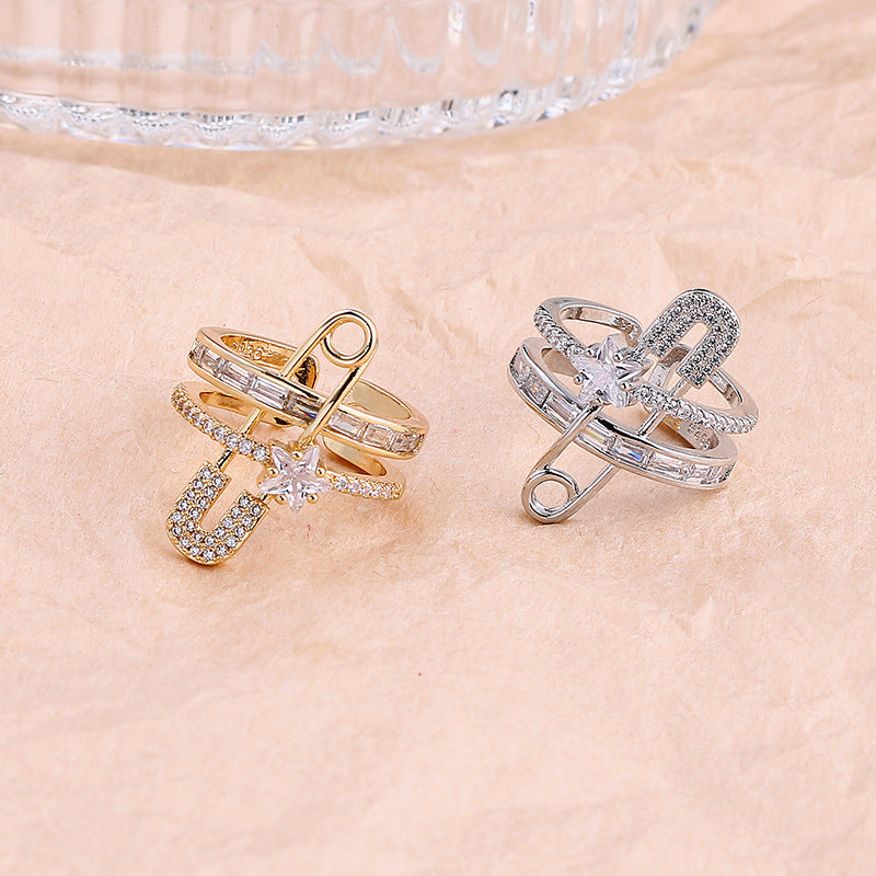 Wholesale Double-layer Pin Open Copper Ring