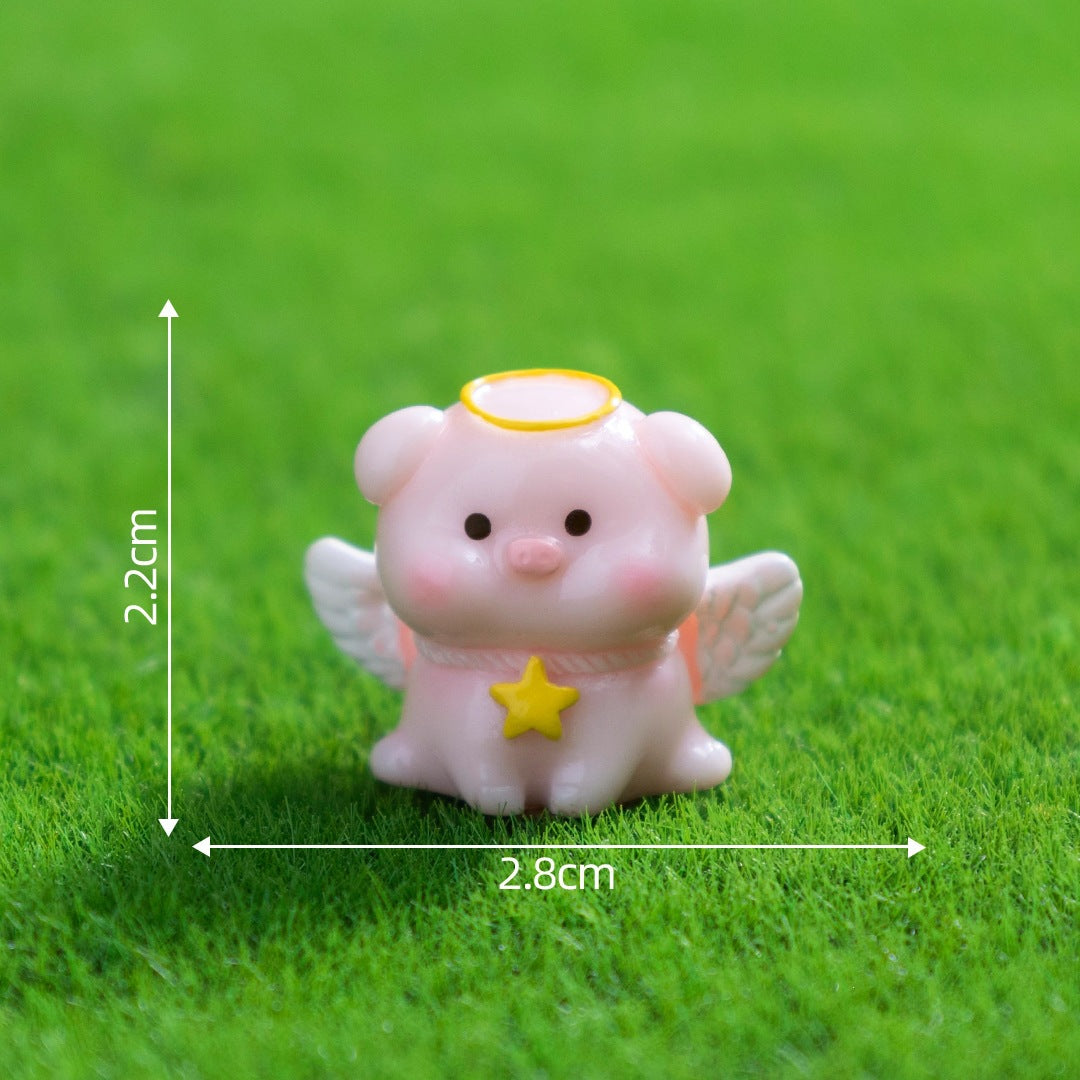 Wholesale Cute Cat Angel Devil Resin Figurine Miniature Desktop Decor DIY Accessory Gift