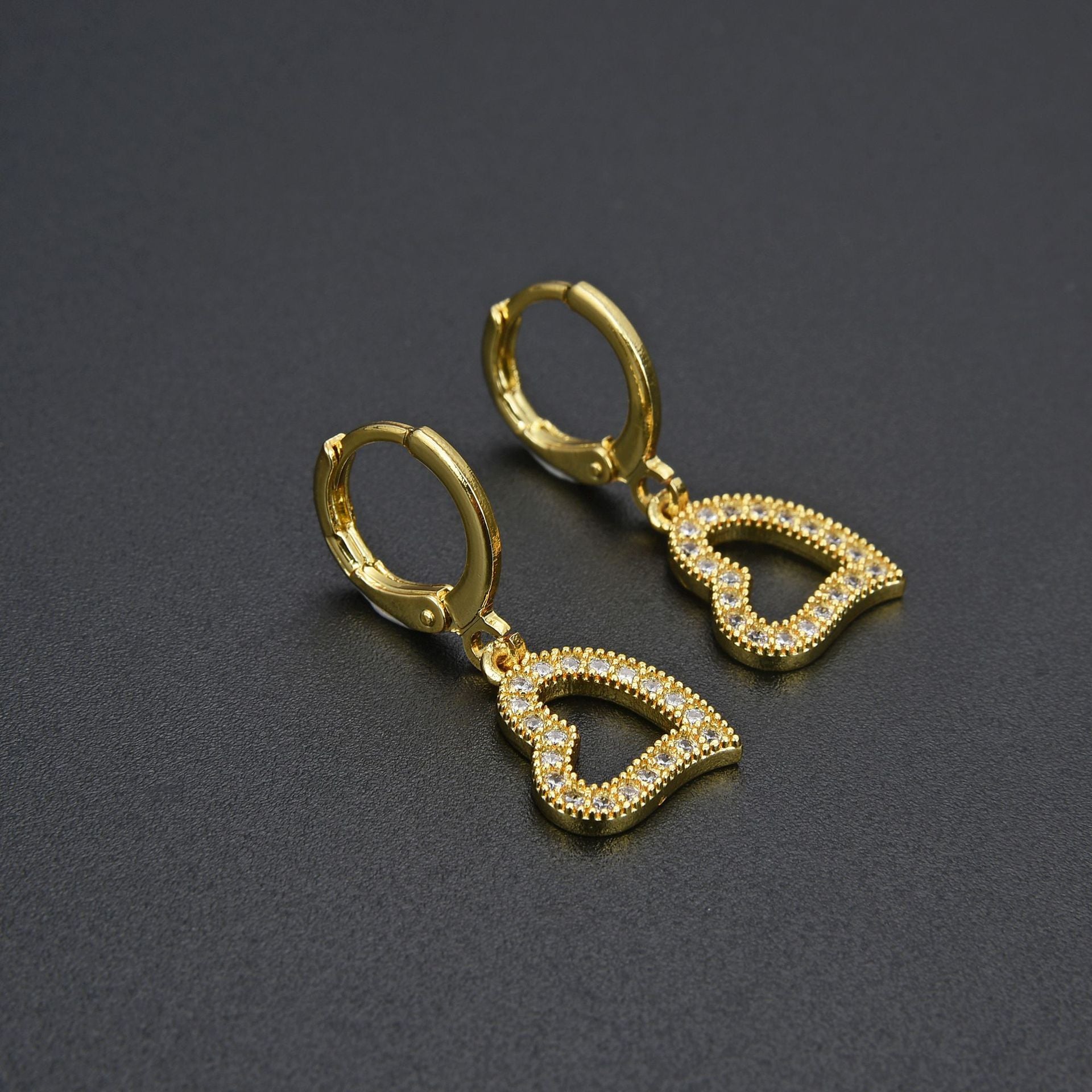 Wholesale Valentine's Day Diamond and Zircon Love Earrings