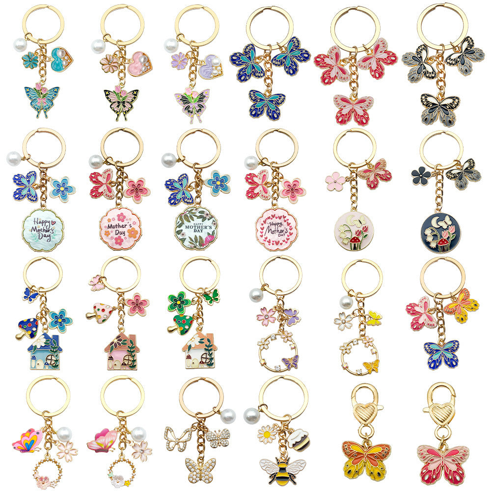 Wholesale Colorful butterfly metal keychain