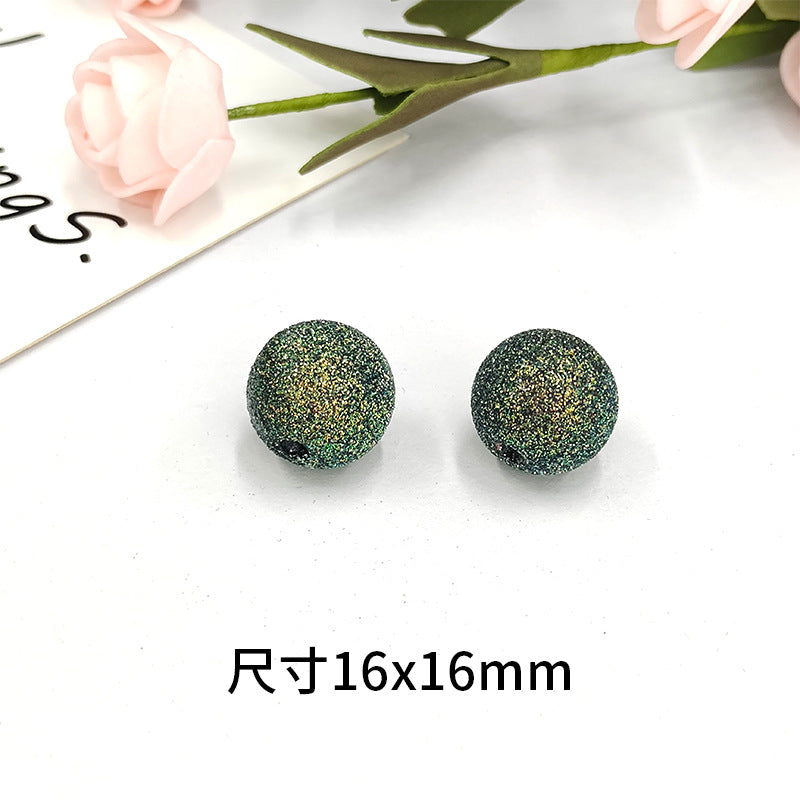 Wholesale 100pcs/pack Sparkling Powder 16mm Round Beads DIY Acrylic Beads