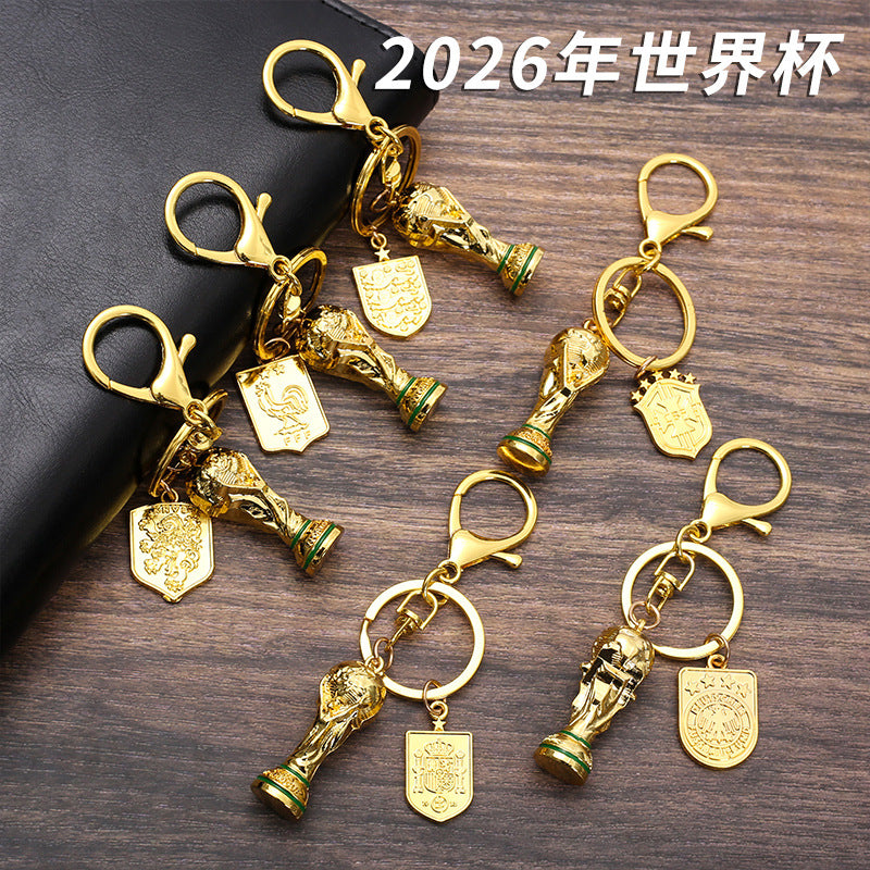 Wholesale Football team trophy sports series metal keychain OLY Exclusive