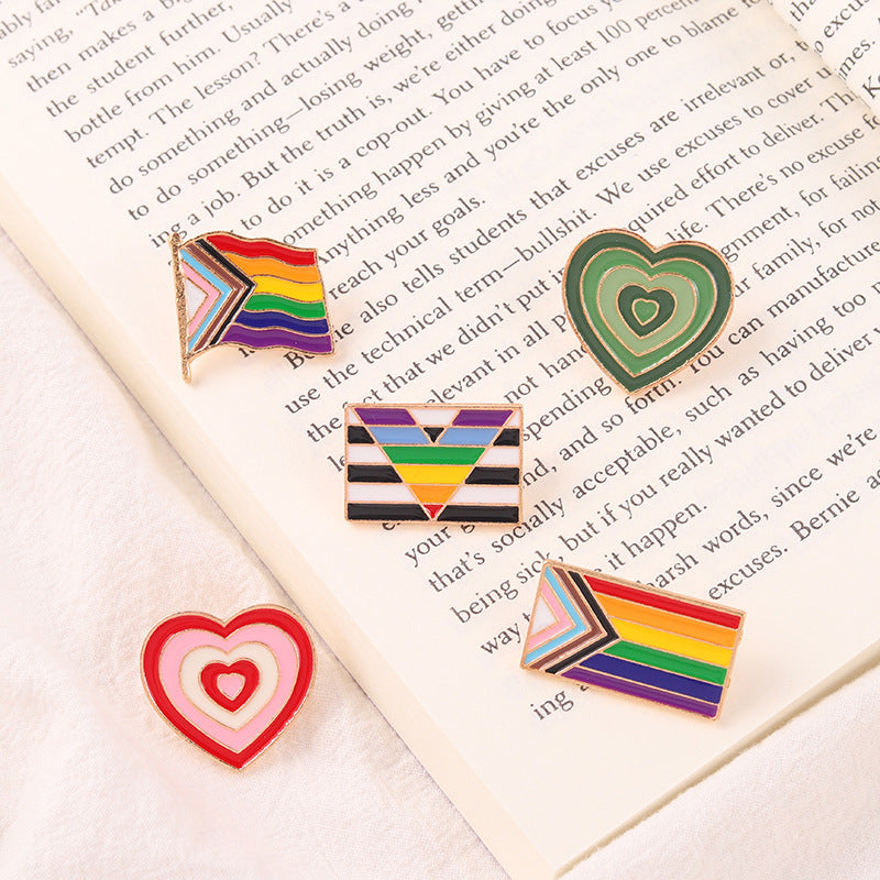 Wholesale Alloy Heart Cloud LGBT Rainbow Brooch