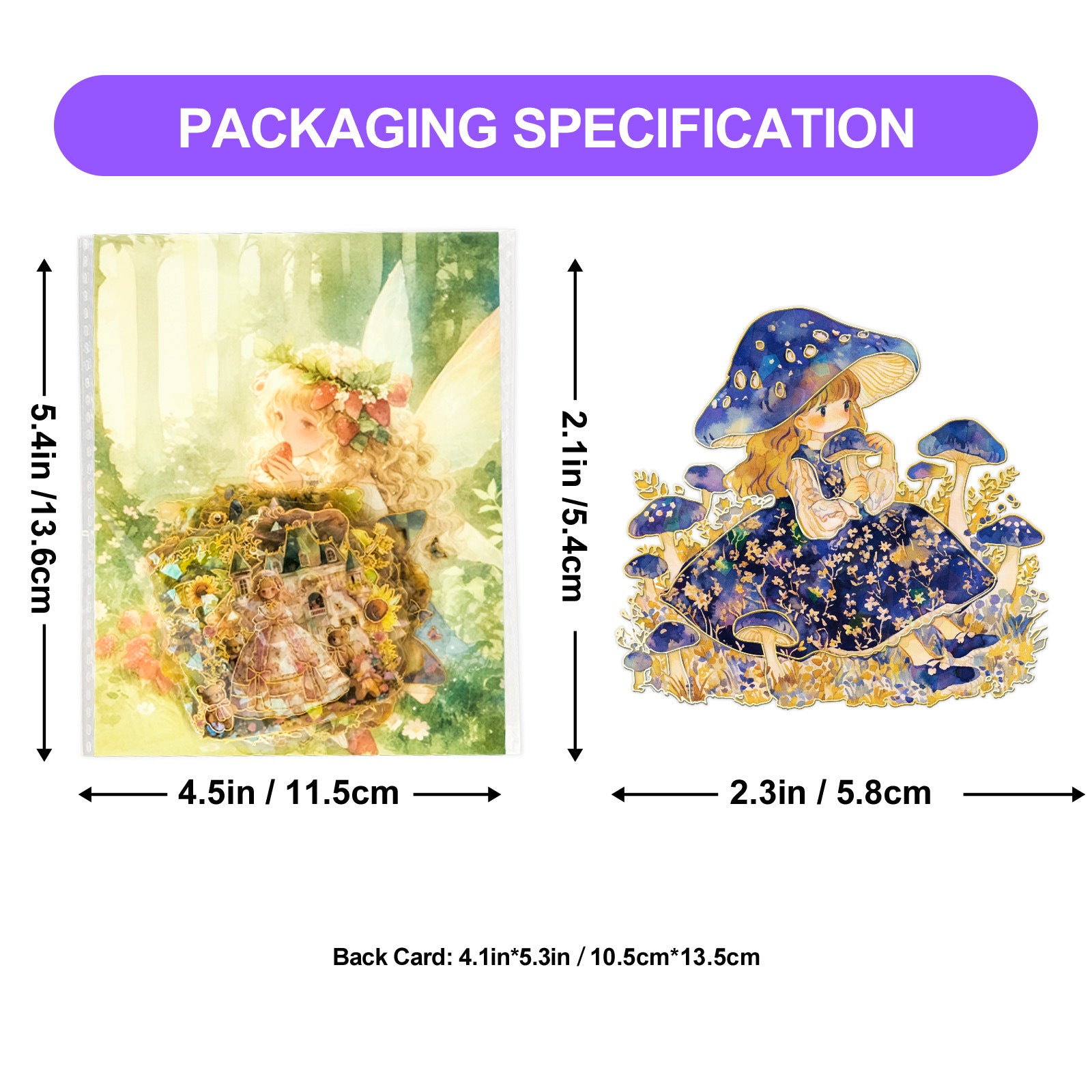 Wholesale 30 Fairy Tale Forest Stickers PET Material Gold Foil Transparent  Waterproof Cartoon Stickers