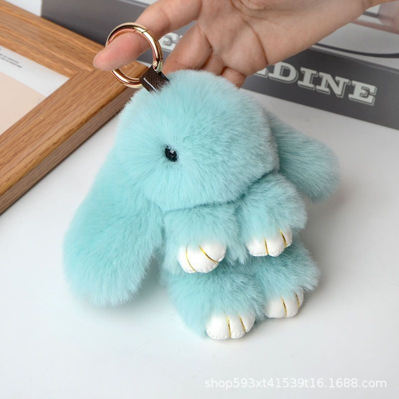 Wholesale Colorful plush rabbit cute bag pendant keychain