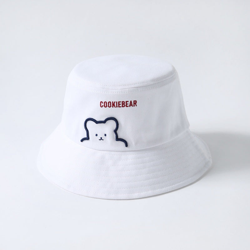 Wholesale Cotton Cute Embroidered Bear Bucket Hat