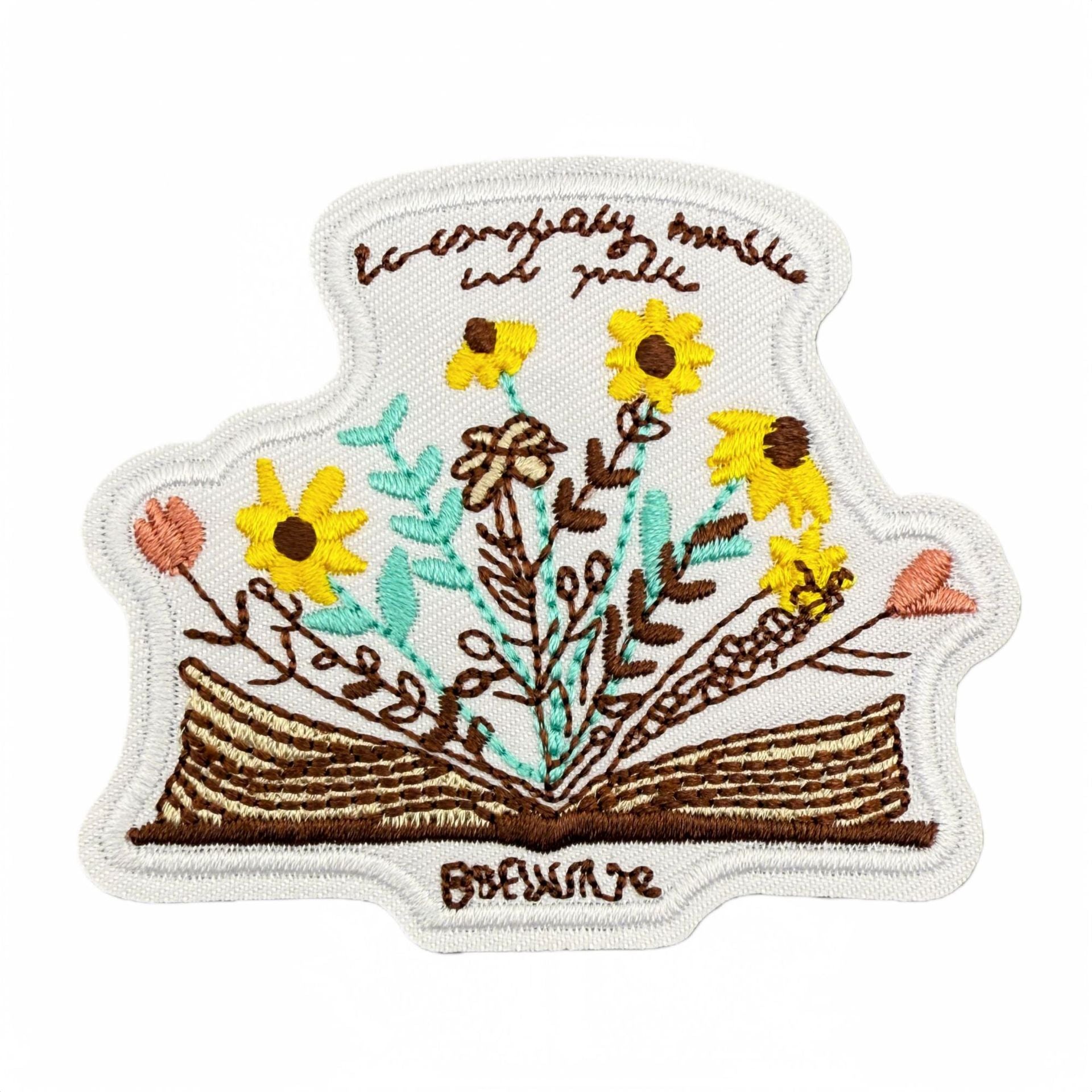 Wholesale Polyester Embroidered Patches Bohemian Cartoon English Iron On Badges For DIY Craft Supply