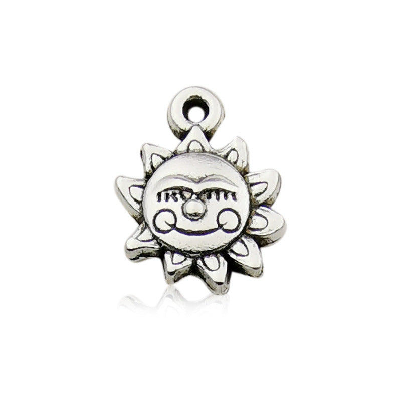 Wholesale Alloy Vintage Tibetan Silver Sun Moon DIY Necklace Bracelet Pendant