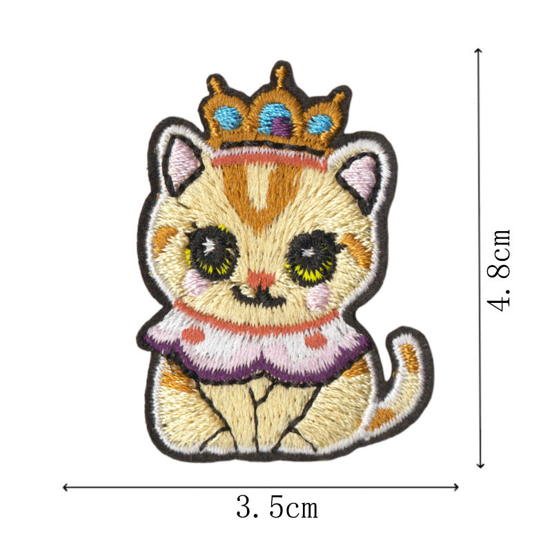 Wholesale Cartoon Kitten Embroidered Iron On Patches 9Pcs Decorative Fashion Accessory For Clothing Towel DIY Gift Boutique Resale