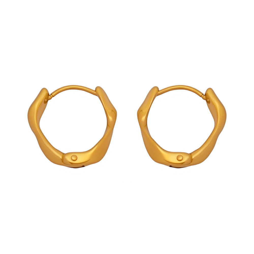 Wholesale Twisted hoop earrings with gold-plated stainless steel