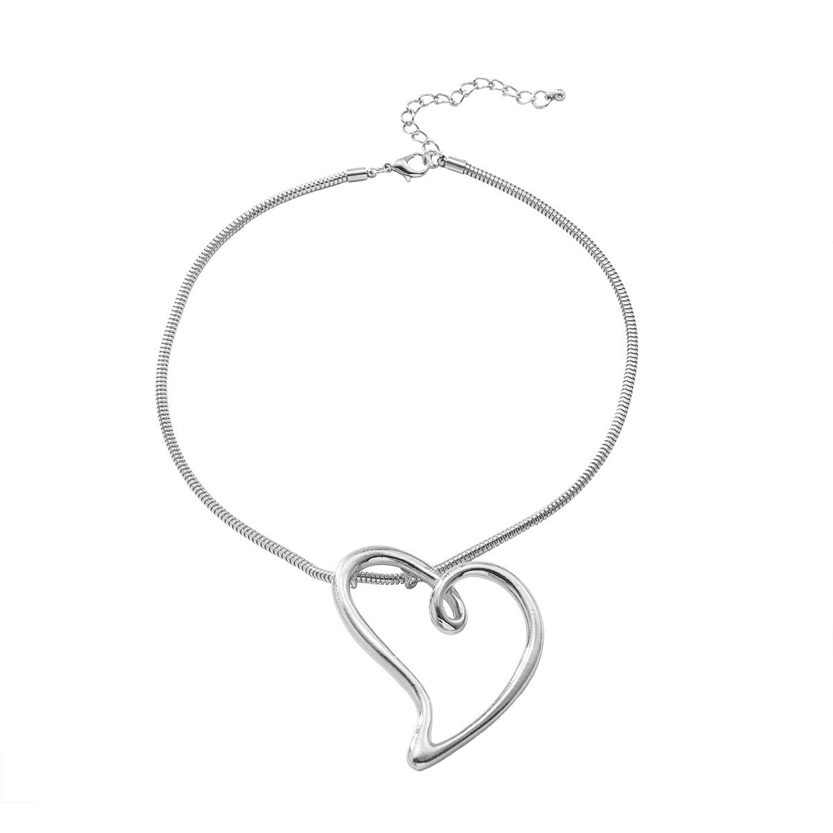 Wholesale  Metal Chain Alloy Hollow Love Pendant Earrings Necklace