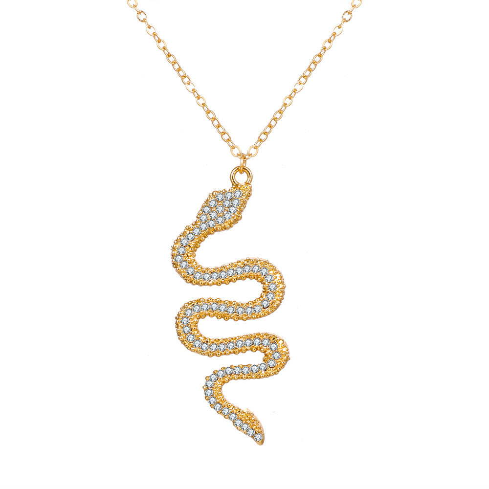 Wholesale Rhinestone Snake Pendant Alloy Necklaces