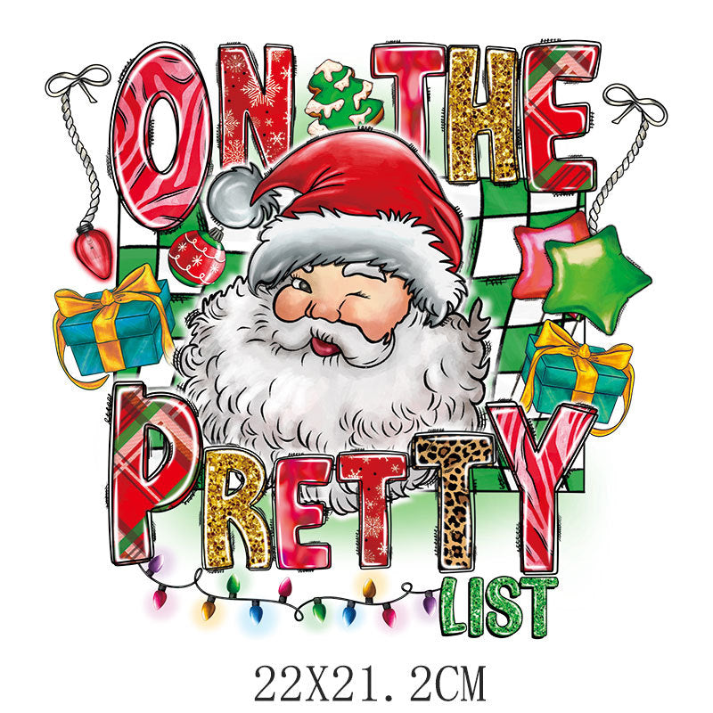 Wholesale 5pcs/pack Christmas logo clothing UV DTF Ready to Press Transfers Wraps