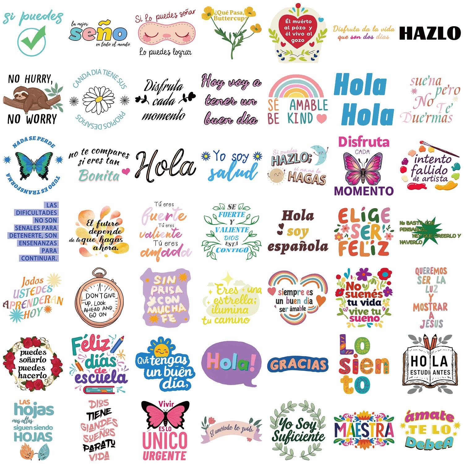 Wholesale 50 Spanish Incentive  Graffiti Sticker DIY Decorative