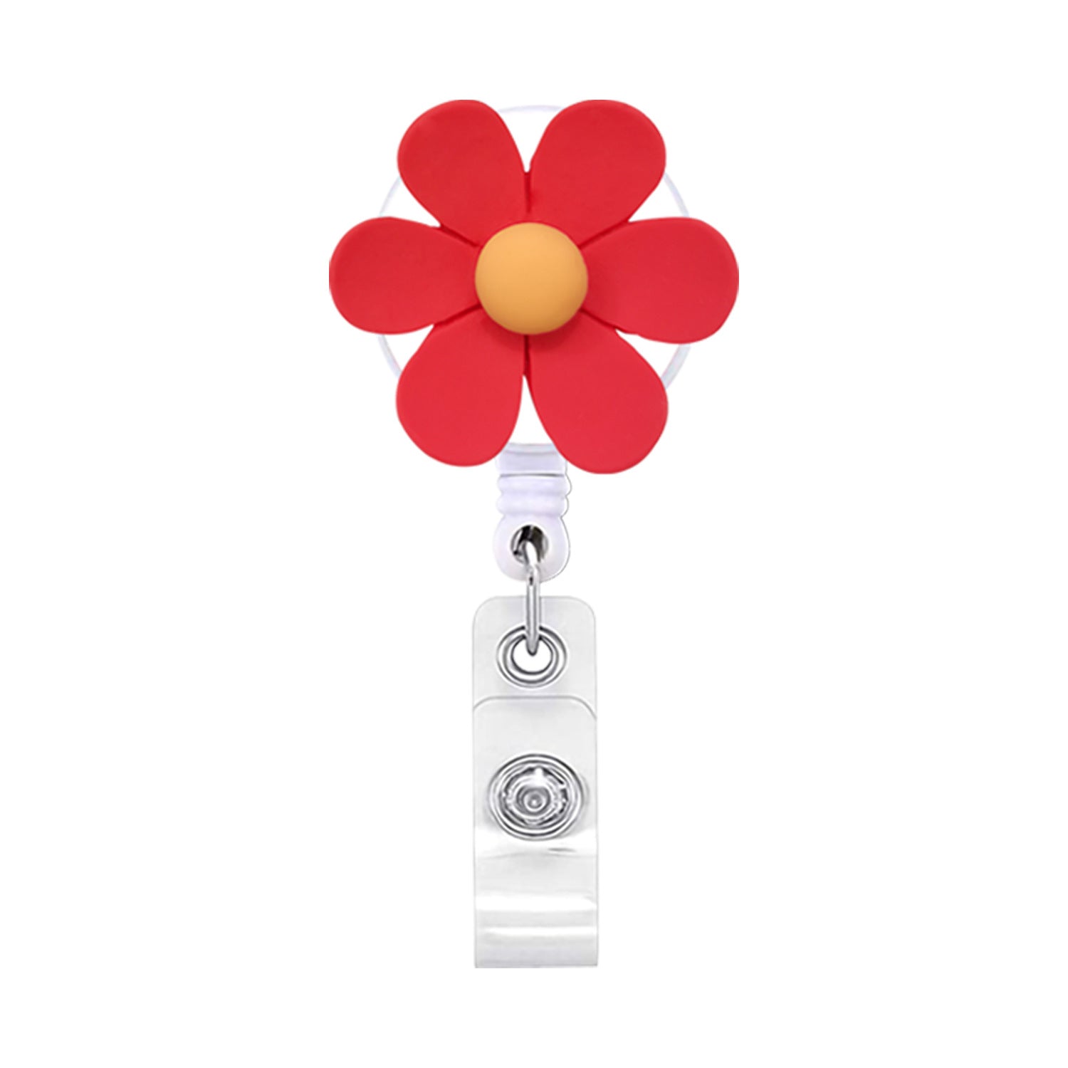 Wholesale Badge Reels Resin Flower Retractable Keychain