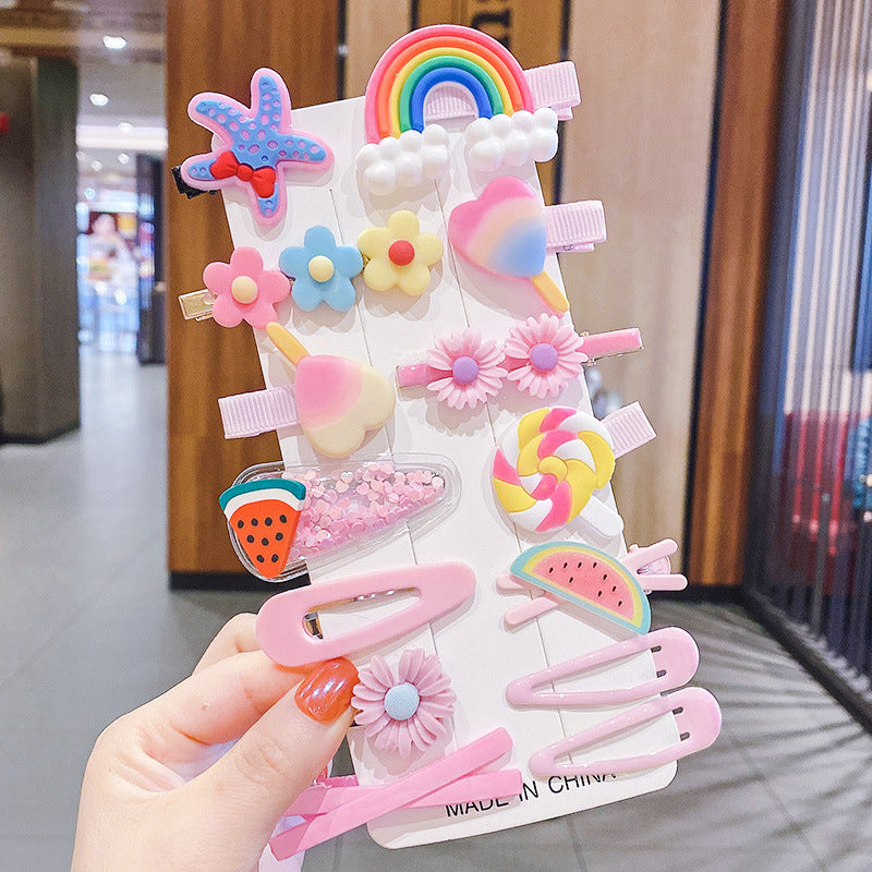 Wholesale Resin Cartoon Children's Hair Clip Set of 14