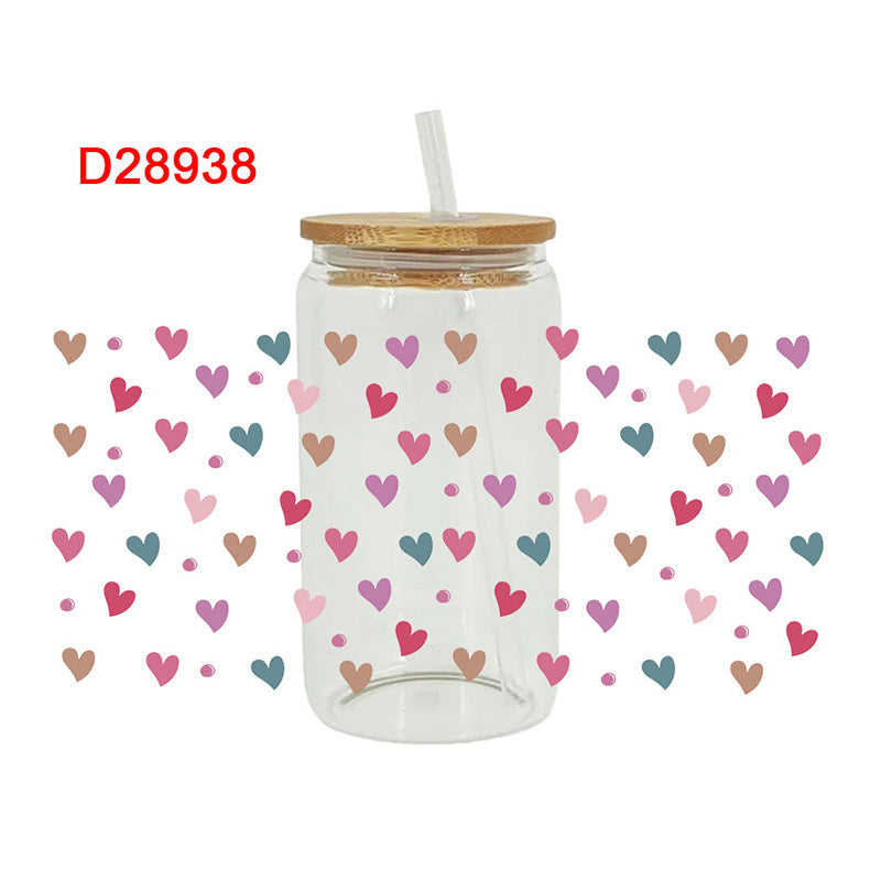 Wholesale Love Valentine's Day  16oz Cup UV DTF Wraps