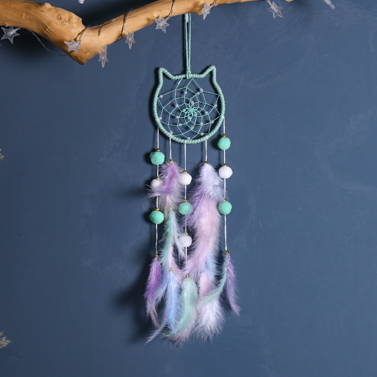 Wholesale Girly Handmade Dream Catcher Pendant Feather Woven Pendant Cute Dream Catcher