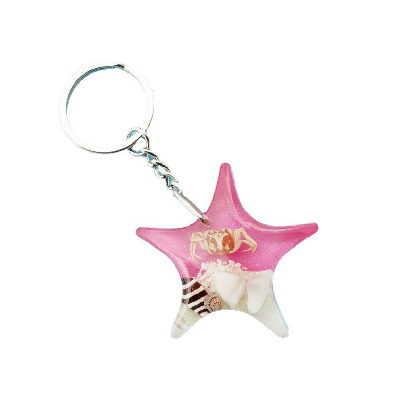 Wholesale12pcs Starfish Shape Acrylic Keychain