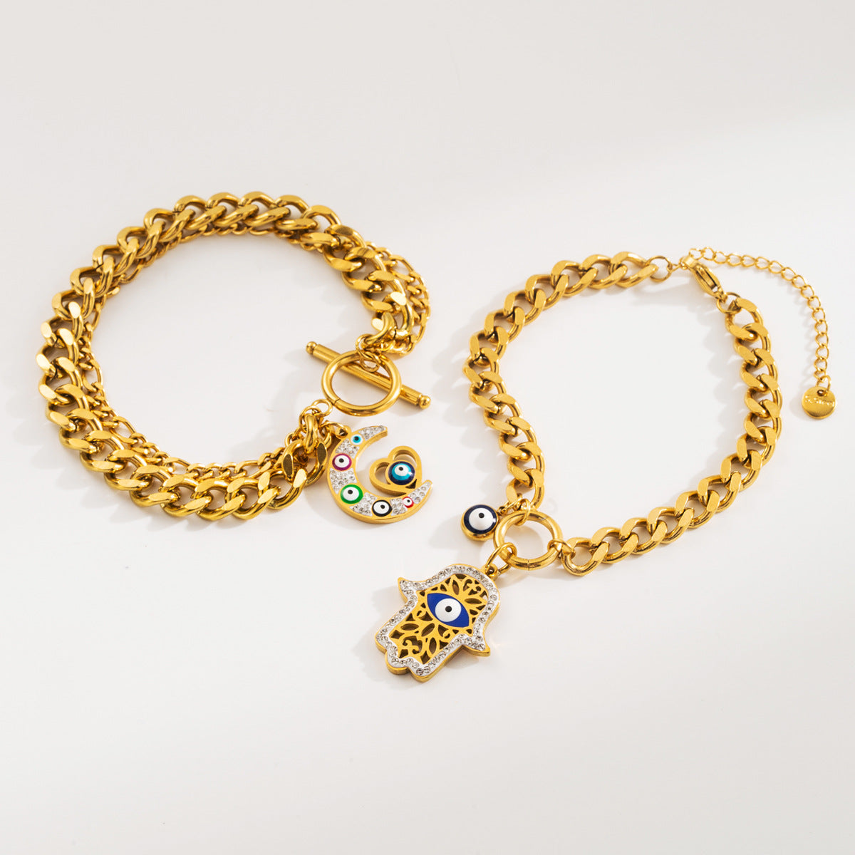 Wholesale Oil Drop Palm Demon Eye Titanium Steel Bracelet