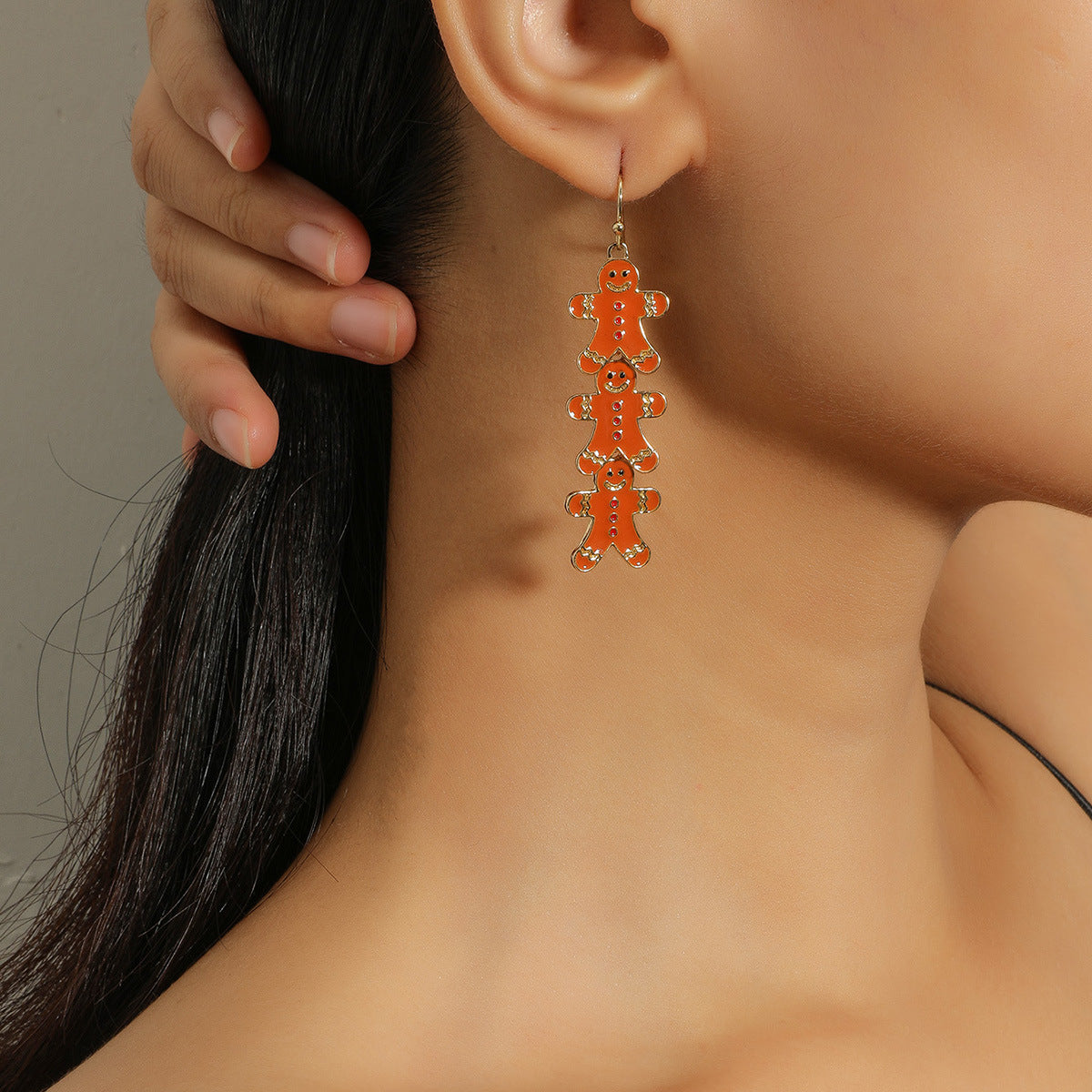 Wholesale Christmas Candy Christmas Tree Bell Alloy Earrings