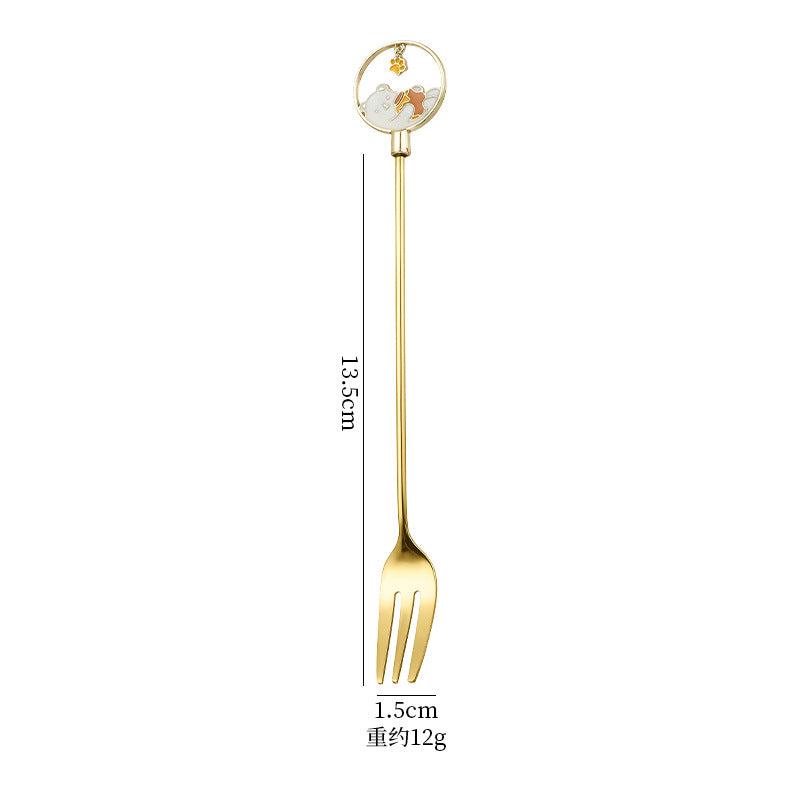 Wholesale spoon fork cartoon tableware cute dessert spoon Kitchenware